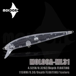 Fishing Accessories Minnow Unpainted Lures 115mm 9.3g ABS Transparent Floating Isca Artificial Pesca Blackfish Leurre Carnassier