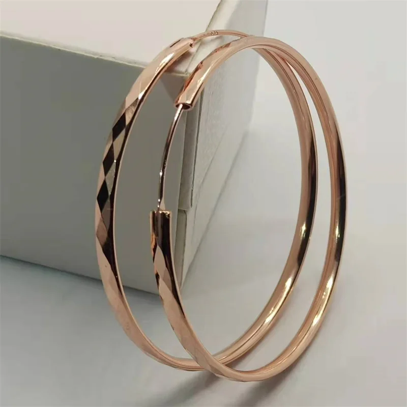 Somilia-rose Gold damski okrągły kolczyk, nowa kolekcja 100% 925 Sterling Silver duże kolczyki koła moda kobiety biżuteria