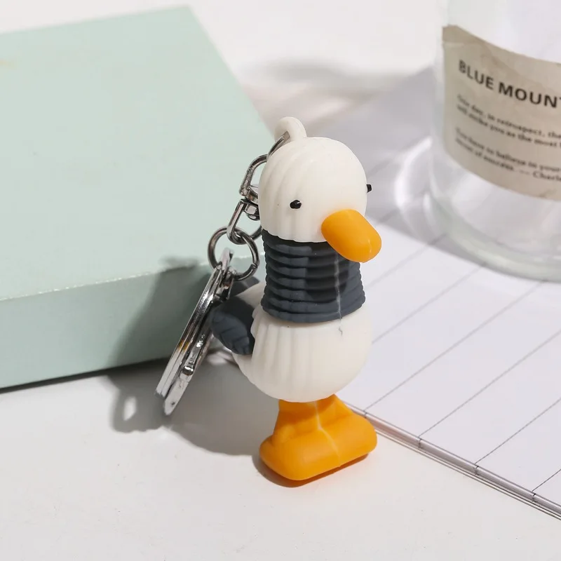 The New Fashion cute raincoat duck keychain Key Rings Alloy Charms Gifts Wholesale