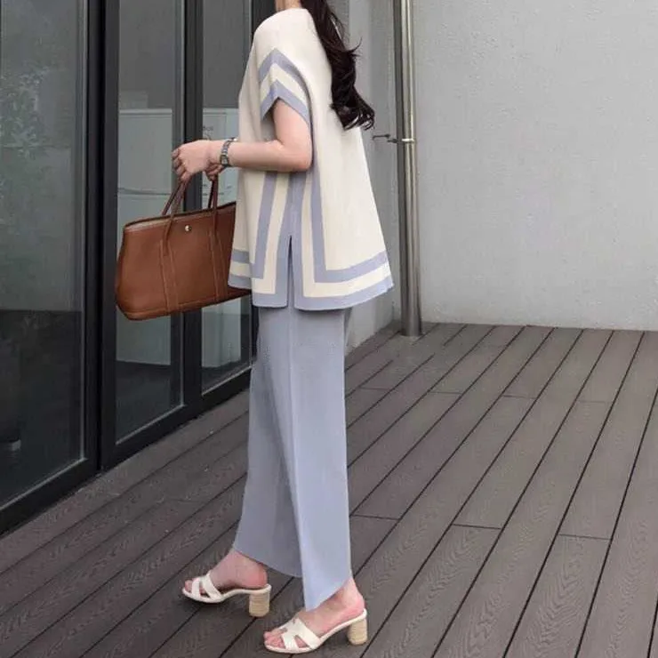 2 Piece Sets Womens Outfits Spring Blouse Women Shirt Long Sleeve High Waist Pants Wide Leg Womens Trousers Two Piece Set Office