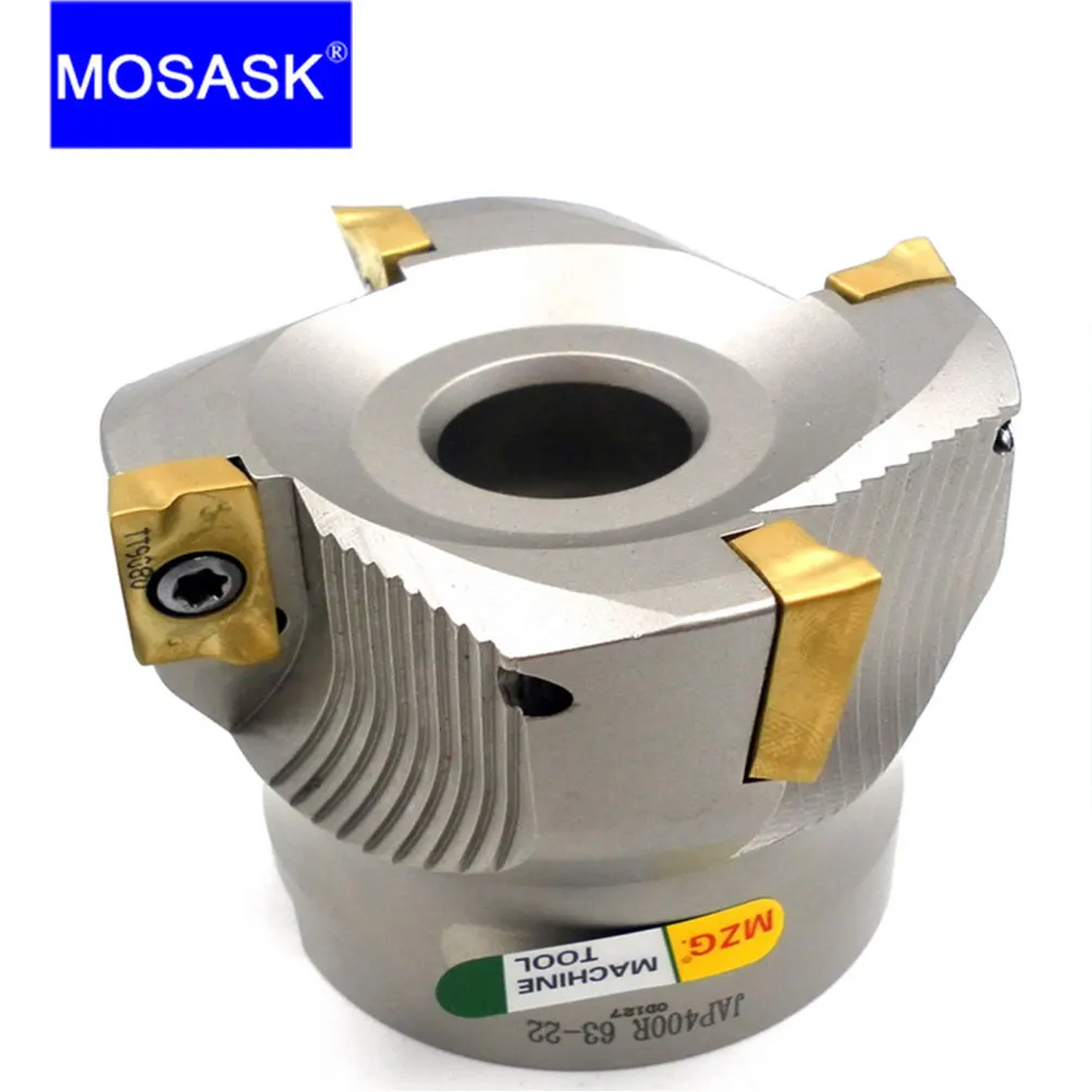 Mosask-cnc Right-angle End Mill Bap300r Bap400r 40224t Precisão Face Fresa Aço de Corte