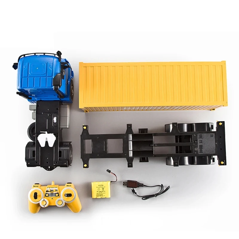 RC Dump Truck Electric RC Truck Model 1:20 61CM Fully Automatic Big Flatbed Truck Vehicle Container Transport Truck