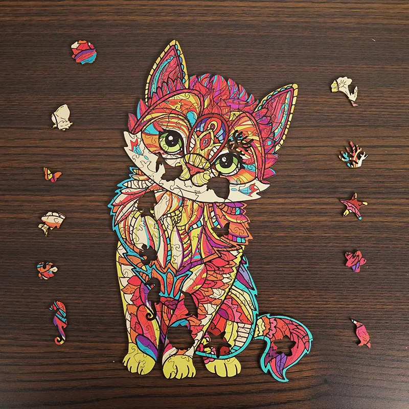 

Unicorn Wooden Puzzle Animals Puzzle Toy High difficulty Unique Irregular Shape Jigsaw Puzzle For Adults Kids Fidget Toys gift