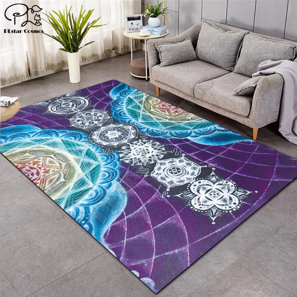 Mayan Totem carpet Square Anti-Skid Area Floor Mat 3D Rug Non-slip Mat Dining Room Living Room Soft Bedroom Carpet style-03