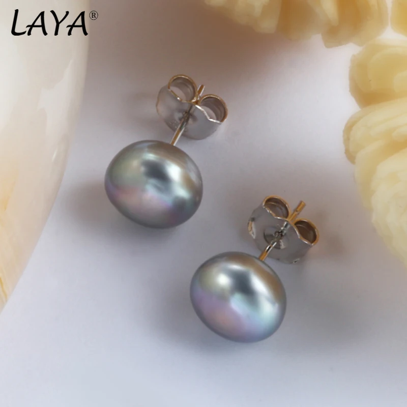LAYA Real 925 Sterling Silver Fashion Natural Freshwater Pearl Earrings For Women Fine Jewelry Accessories 2022 Trend
