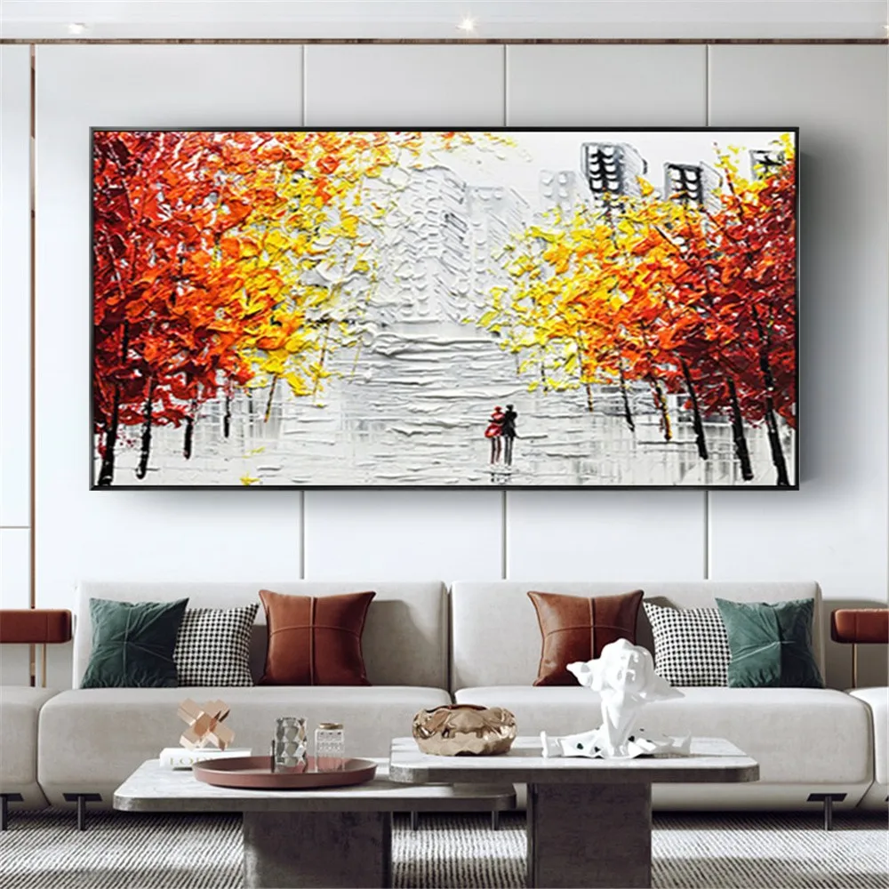 Yellow Texture Palette Knife Oil Painting Handmade Canvas Paintings Decor Living Room Wall Pictures Mural No Framed Abstract Art