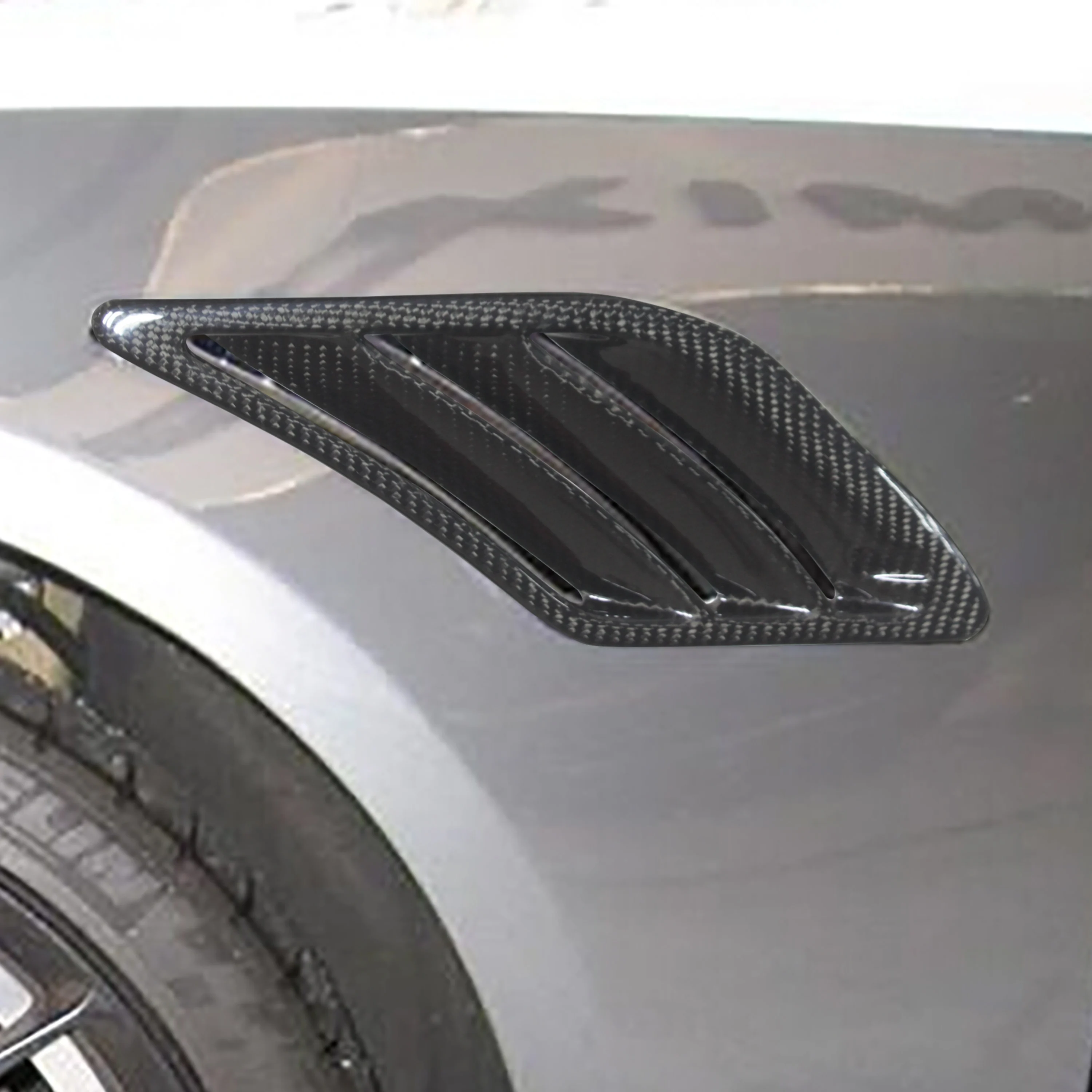 2PCS LHD RHD Car Styling Real Carbon Fiber Side Fender Fin Vent Trim Cover Stiker For Audi A5 B8 2005-2009 Exterior Moulding