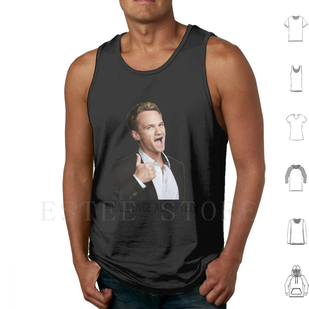 Barney Challenge Tank Tops Vest Cotton How I Met Your Mother Himym Challenge Accepted Challenge Accepted Barney Stinson Barney