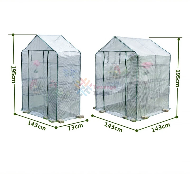 Tewango Garden Greenhouse PE Cover rośliny utrzymuj ciepło Sunroom na kwiaty Roll-up Windows bez ramki 69*49*160cm/143*73*195cm