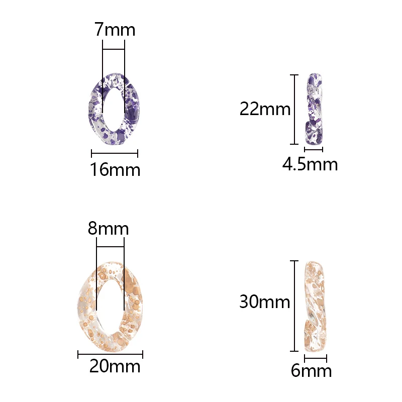 Loomesh 50 Stks/partij 22*16Mm Acryl Ketting Gesp Ketting Kralen Diy Handtas Sleutelband Ketting Accessoires Acryl Ketting Ketting Ketting Ketting