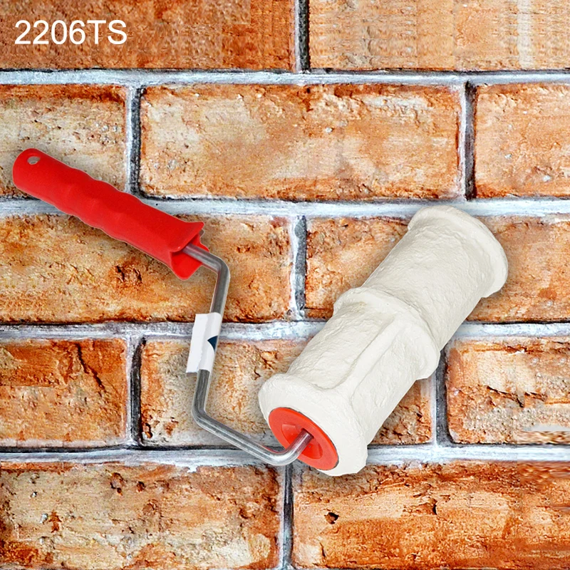 4pcs  Wall Painting Tools Set Paint Roller Tray Glove Brick Pattern Rubber Stamp Textured Wheel Household Wall Decoration Brush