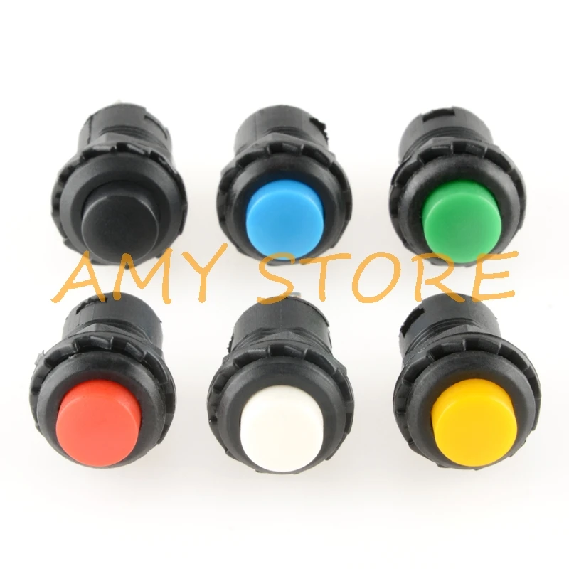 5 قطعة الأصفر الأحمر بليه GRN WHT BLK الجولة DS-428/228 الحفاظ على DS-427/227 لحظة الضغط على زر التبديل 12 مللي متر لا SPST AC125V/3A 250 فولت/1.5A