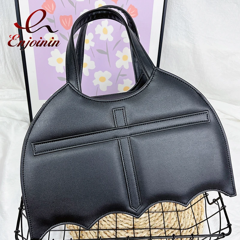 Punk Goth Style Cross Bat Shape Women Purses and Handbasg Halloween Party Lolita Girls Black Tote Bags Designer Animal Clutch