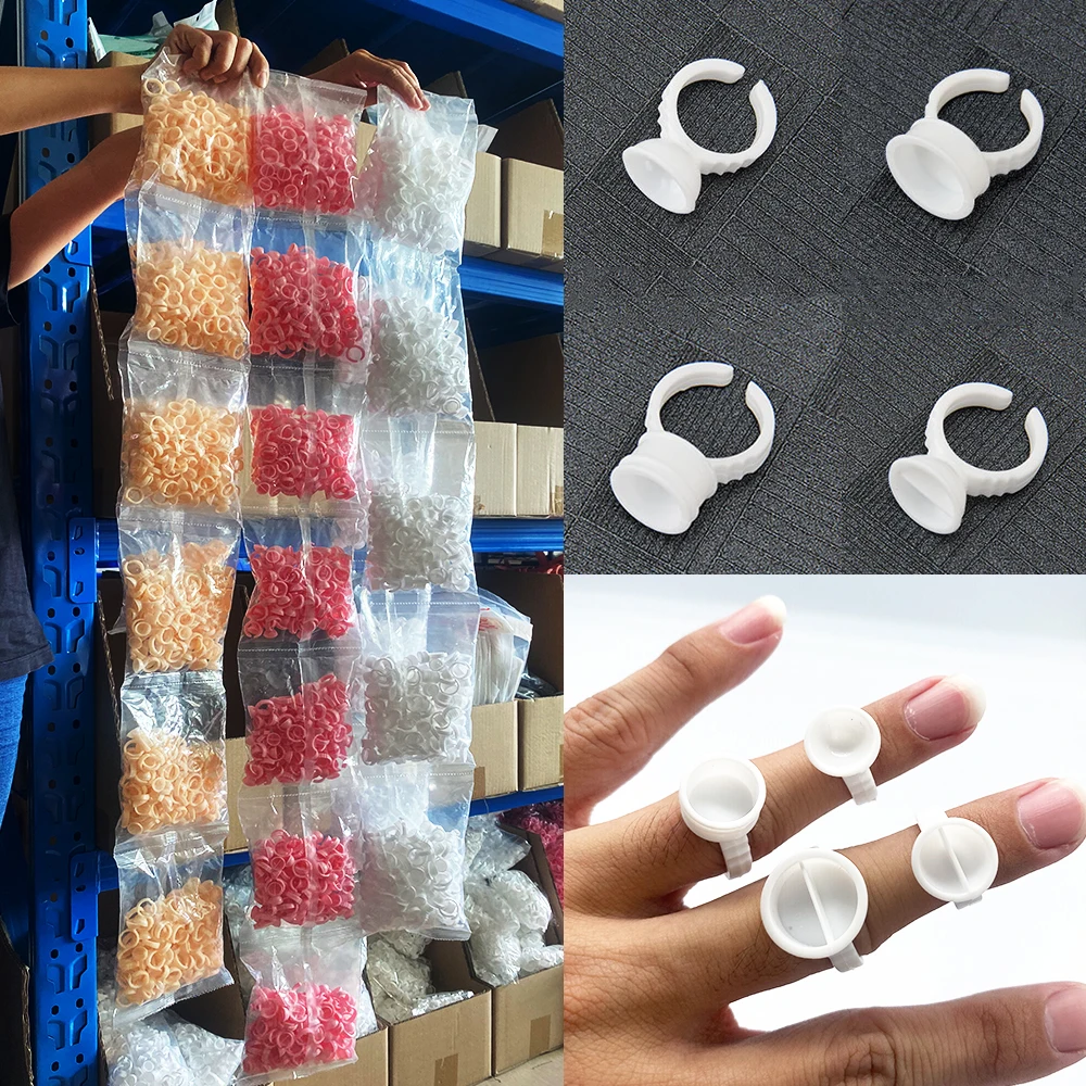 

Disposable 100pcs Tattoo Ink Rings Cups S/M/L Permanent Makeup Pigment Holder Eyebrow Eyelash Extension Glue Divider Container