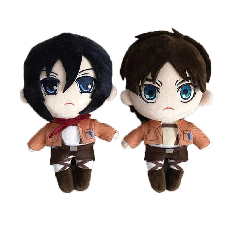 

20cm Anime Attack on Titan Plush Doll Rival Ackerman Eren Jager Soft Stuffed Pillow Mikasa Ackerman Plush Toys Doll for Kids