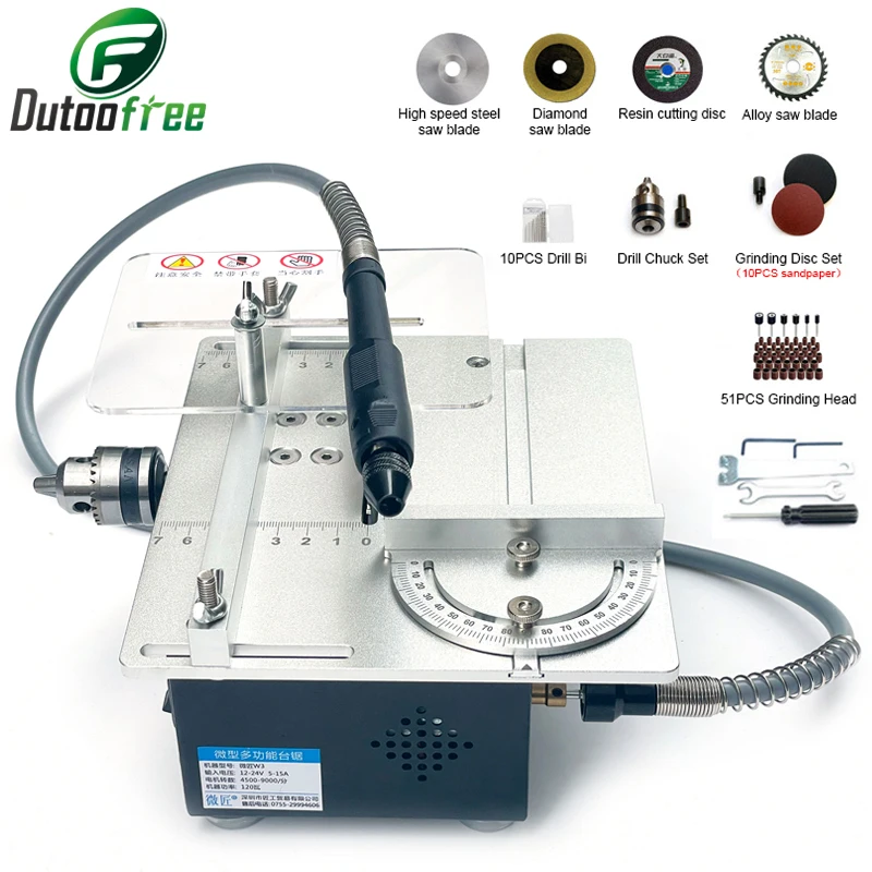 Mini scie à table électrique, petit travail de calcul, kit de scie à banc, bricolage fait à la main, modèle de passe-temps, artisanat, outil de coupe, moteur 795, 110V, 220V