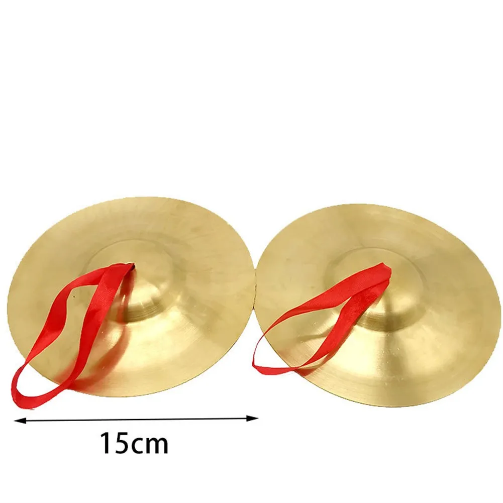 Platillos de percusión para dedo, instrumento Musical de baile, 2 piezas, diámetro de Metal de 5cm, 9cm y 15cm