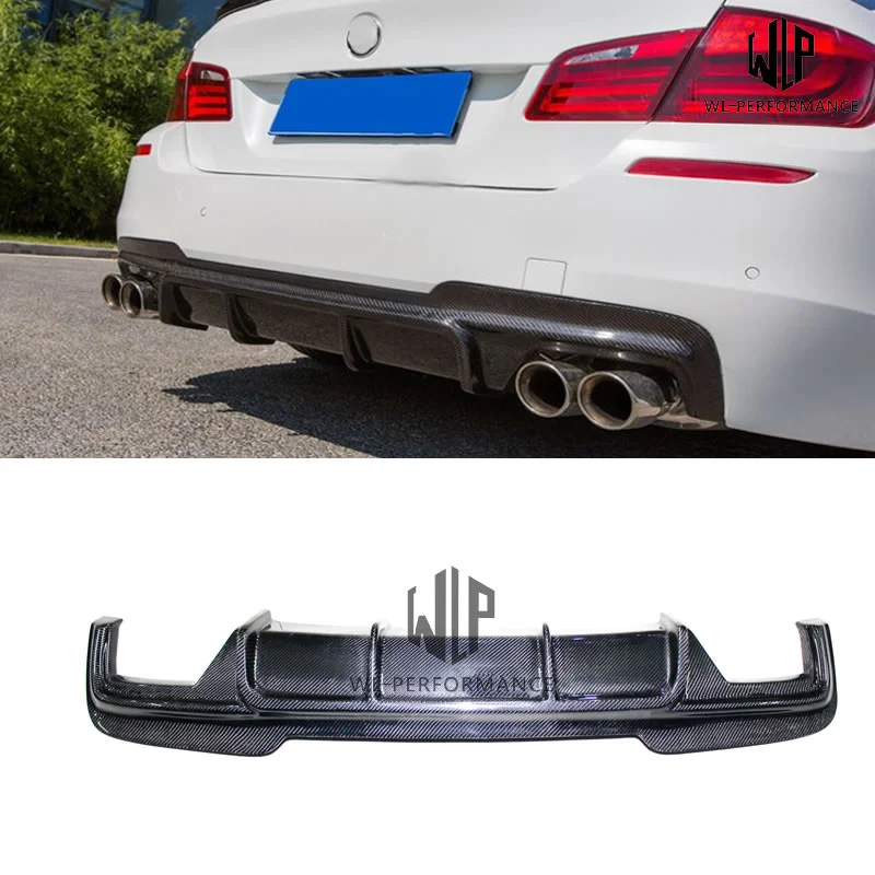 F10 F18 Mt Carbon Fiber Bilateral Double Out Rear Diffuser for Bmw 5 Series F10 F18 M-tech 520i 525i 530i 535i 2011-2017