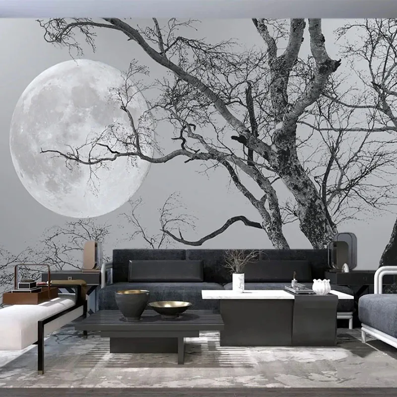Custom Mural Wallpaper Personalized Modern 3D Branch Moon Tree Background Wall Painting Living Room Bedroom Home Decor Wallpaper