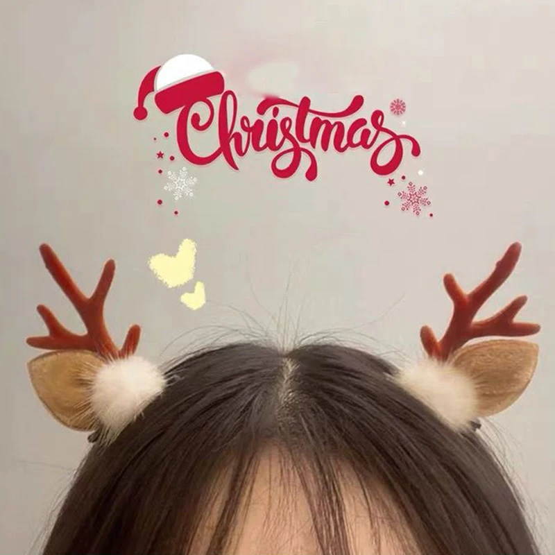 Cute Antlers Dog Cat Kid Hari Accessories Christmas Supplies for Pets Girls Santa Claus Puppy Mascotas Hairpin Hearwear