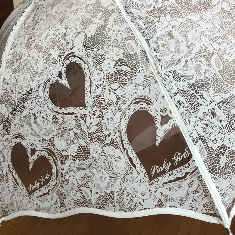 Transparent Umbrella Strong Stand Imitation Lace Fashion Wedding Umbrella Brand Plegable Paraguas Transparente