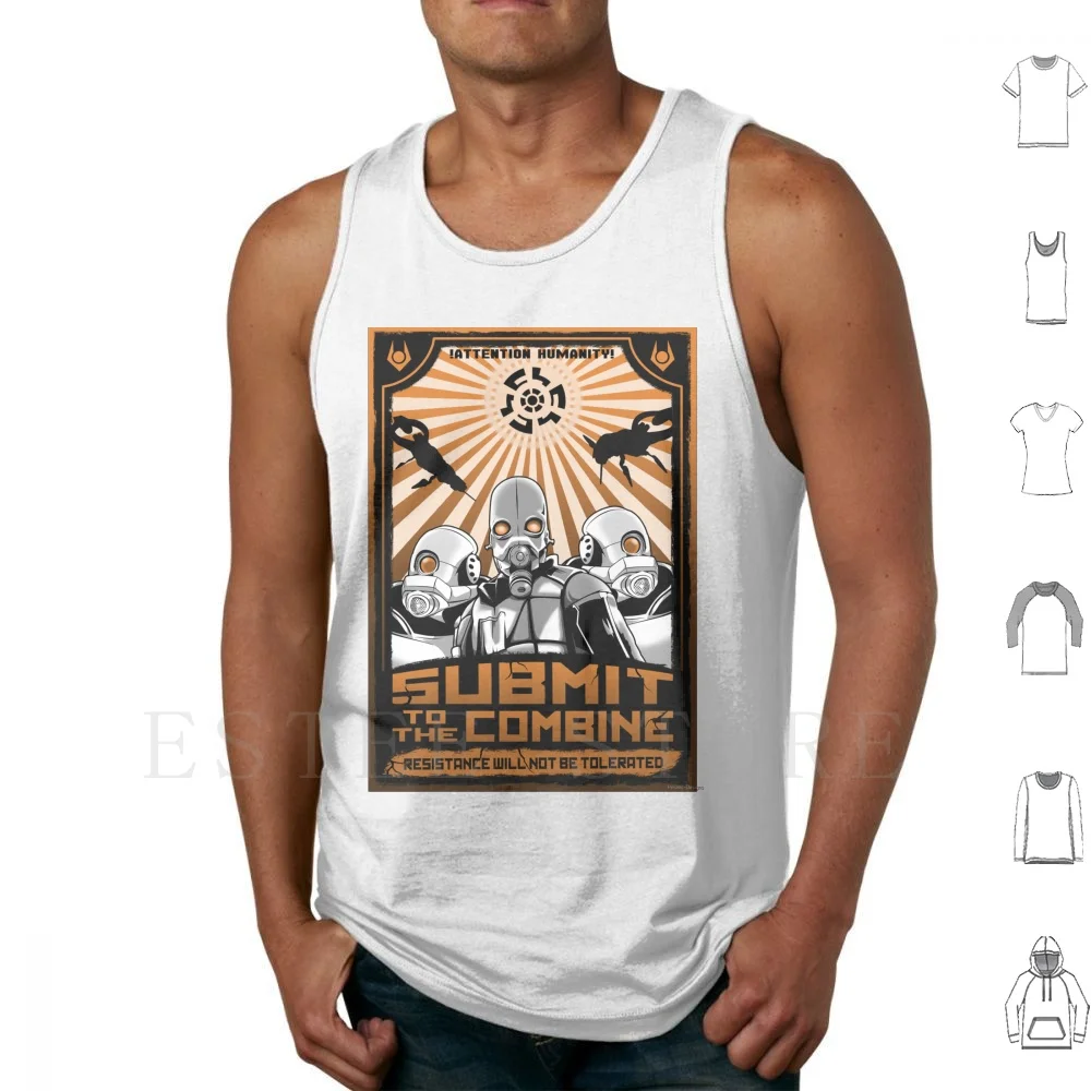 New World Order Tank Tops Vest Sleeveless Half Life Combine Steam Invasion Gordon Freeman Crowbar Video Game Orange Box