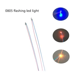 100pcs 0805 3v 30cm Led Light Flashing SMD Blinking Model Train HO N OO Scale Pre-soldered Micro Litz Wired LED For Diy Model