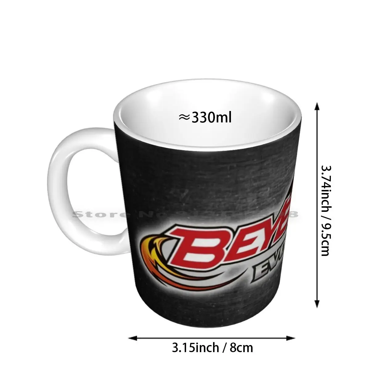 Beyblade Evolution Logo Ceramic Mugs Coffee Cups Milk Tea Mug Beyblade Metal Saga Fight Fury Evolution Logo Brand Meme Brushed