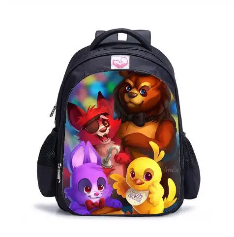 16 インチ漫画 5 夜でフレディバックパック子供 FNAF ボニー Fazbear 学校ティーンエイジャー男の子 Bagpacks 子供ランドセル