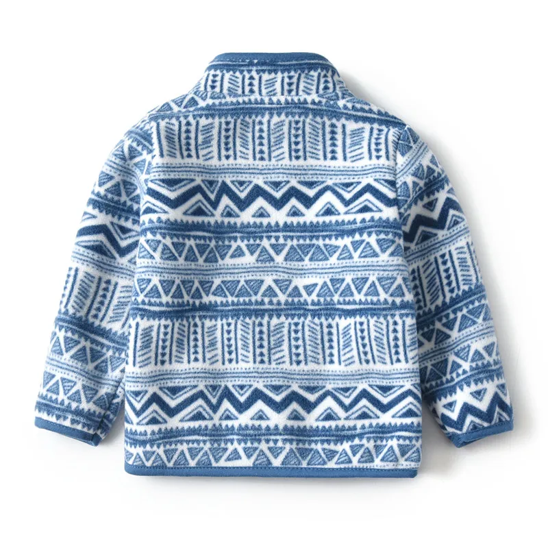 2-8T  Children Clothing for Boys Girls Winter Fleece Jackets Zipper Blue Cute Hot Selling Thick Baby Coats