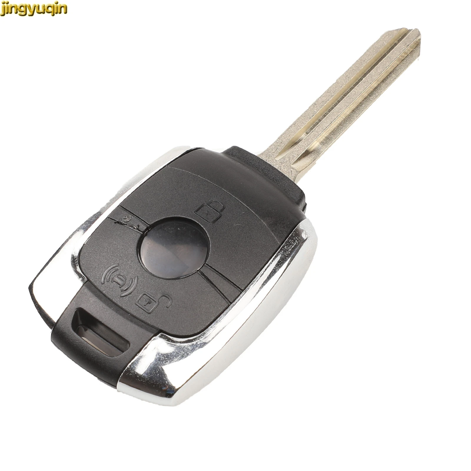 

Jingyuqin Remote Car Key Shell Fob For Ssangyong Actyon Kyron Rexton Korando 2 Buttons Uncut Blade Key Case Replacement