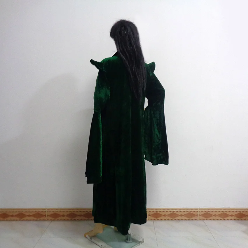 High Quality Professor Minerva McGonagall Cosplay Costume Dress with Green Cape Velvet Role Play Cloak Halloween Carnival