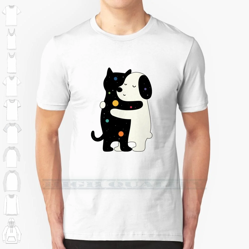 Universal Language 100% Cotton T Shirt Hugs Love Universe Language Rainbow Cute Graphic Design Andy Westface Like Cats And Dogs