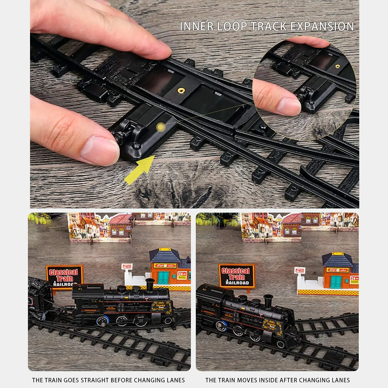 Simulation Electric Track Train Set Metal Alloy Train Classical Model Toy High-Speed Rail Train With Smokes/ Lights / Sound