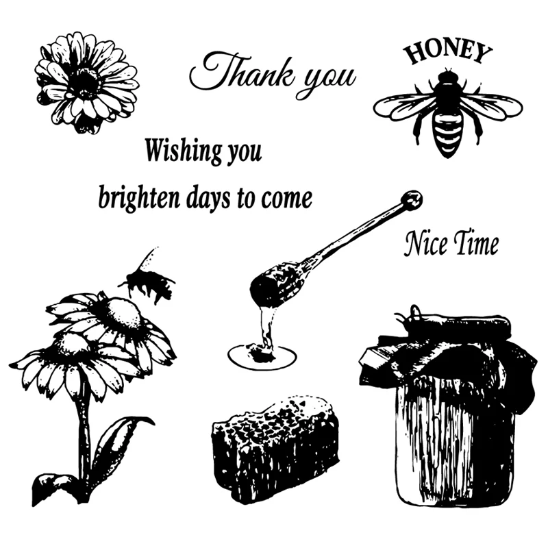 

DABOXIBO Honey Bee Clear Stamps Mold For DIY Scrapbooking Cards Making Decorate Crafts 2020 NEW Arrival