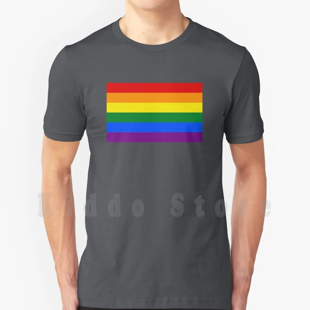 Pride Rainbow Flag T Shirt DIY Big Size 100% Cotton Pride Rainbow Love Flag Lbgt Bisexual Same Sex Same Sex Marriage Men Who