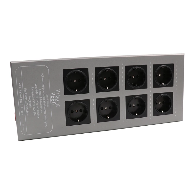 Viborg VE80 Hifi Audio EU Schuko Outlets Noise Filter AC Power Conditioner Audiophile Power Filter Socket