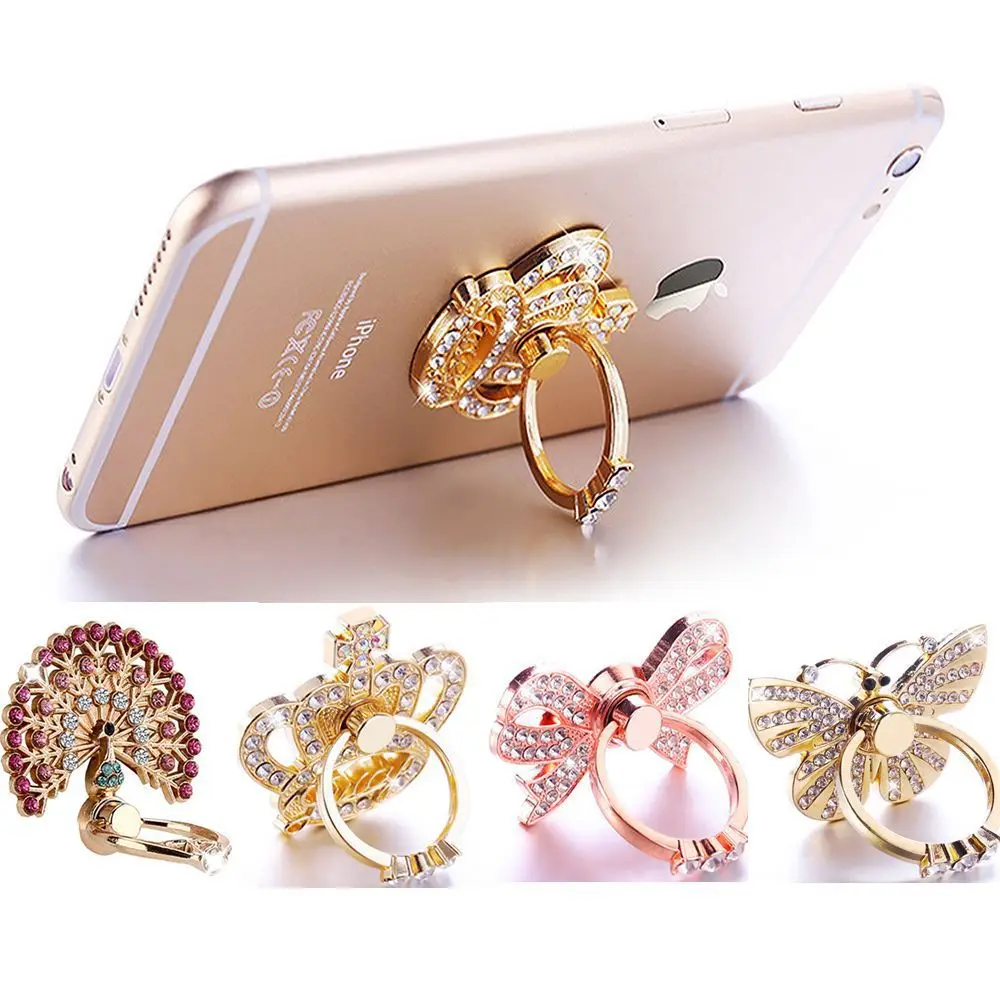 New animal butterfly Spin Rotatable Phone Holder 360 Degree Rotatable Metal Finger Ring Smartphone Socket For Smartphone Stand