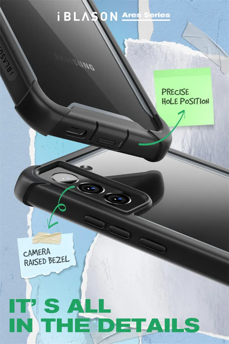 For Samsung Galaxy S22 Case 6.1inch (2022 Release) I-BLASON Ares Full-Body Rugged Bumper Cover WITHOUT Built-in Screen Protector