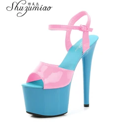 Stripper Heels Women Shoes 2020 Summer Platform High Heels Sandals Thin-heeled 17cm Mixed Colors Sexy Waterproof  Wedding shoe