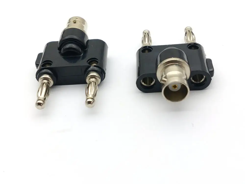 Imagem -06 - Conector Fêmea Bnc para Dual Twin mm Plugue Banana Plug Adaptador Coaxial Macho 20 Peças