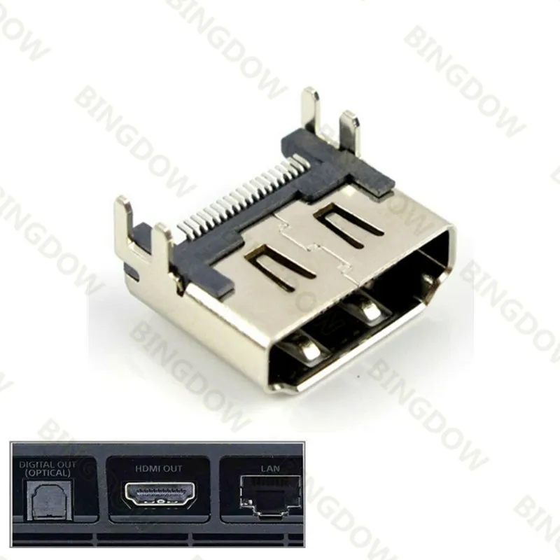 100PCS New HDMI Jack Port HDMI-compatible Socket Interface Connector For Sony Playstation 4 Fat PS4 Controller