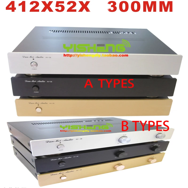 

KYYSLB 430*60*300mm AV-38 Amplifier Chassis AMP Enclosure Box DIY Preamp Merge Amplifier Case Transistor Amp Chassis Housing