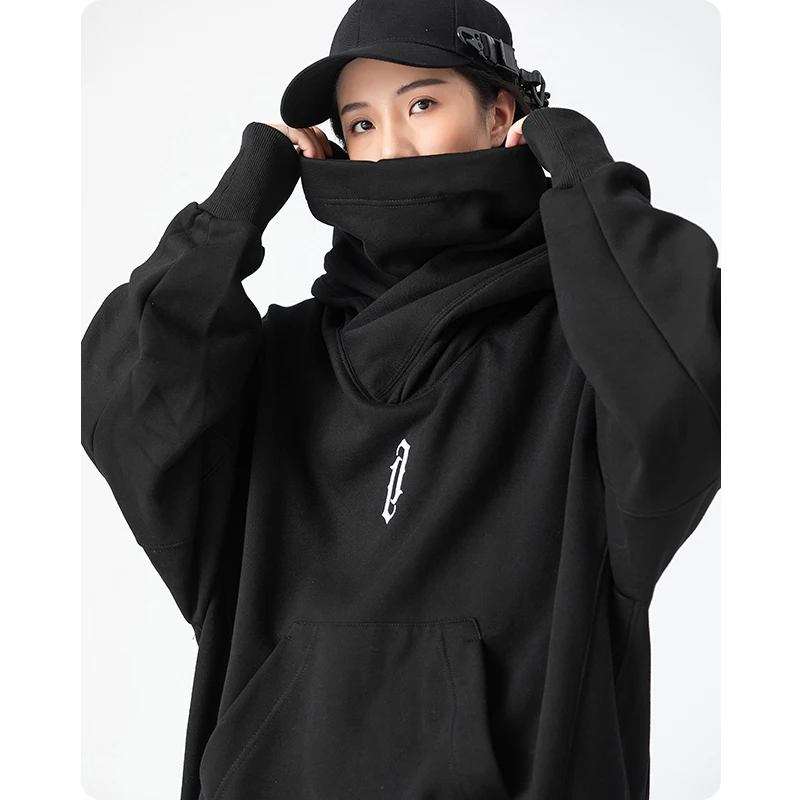 Autumn winter High collar hoodie loose comfortable Men\'s clothes Harajuku Hiphop streetwear Fleece hooded oversize Sweatshirt