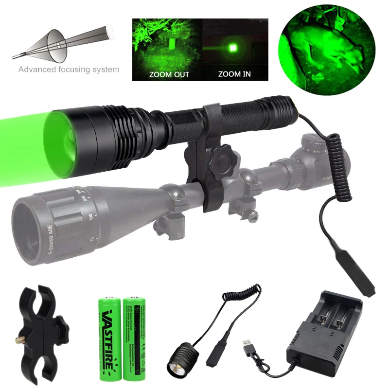 ZOOMABLE Hunting Flashlight Professional 10000 Lumens Tactical LED Flashlight USB Rechargeable Waterproof Torch Scout Light