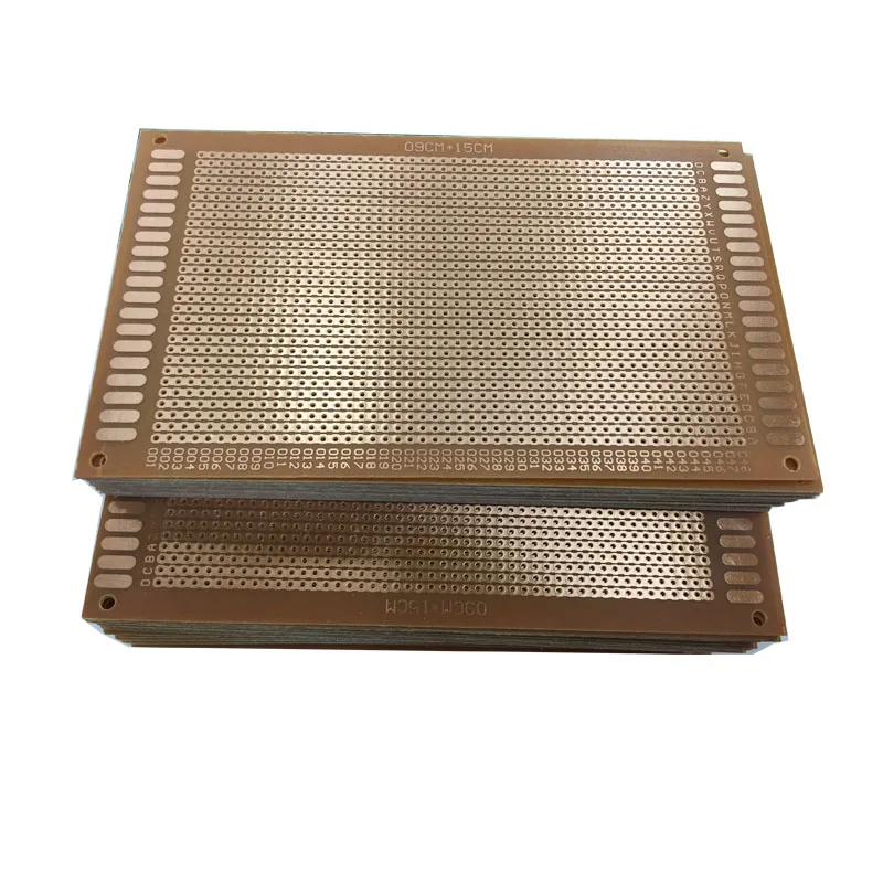 Linhas conectadas 2pcs DIY Paper Prototype PCB Universal Experiment Matrix Circuit Board Único furo 9x15cm