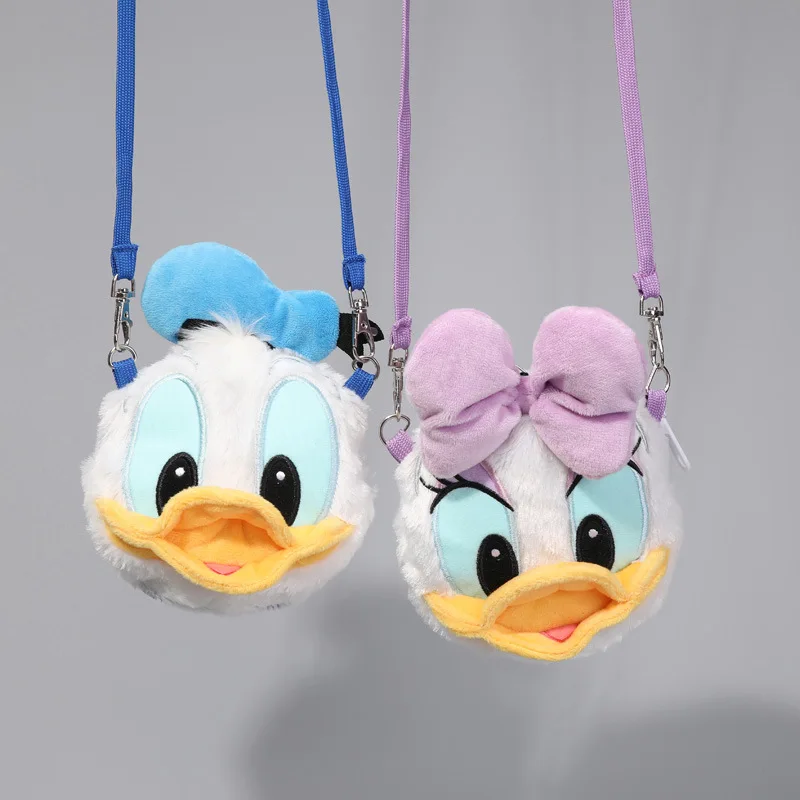 

Disney Donald Duck Plush Doll Toy Bag Cartoon Donald Duck Shoulder Phone Bag Keychain Pendant Decoration Kids Xmas Birthday Gift