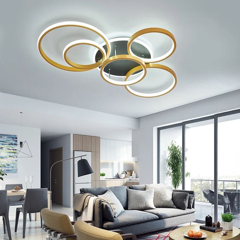 

MDWELL Modern Ceiling Chandelier for Dinning Living Room Bedroom Kitchen led Chandelier Indoor Chandelier AC85-260V Black/Gold