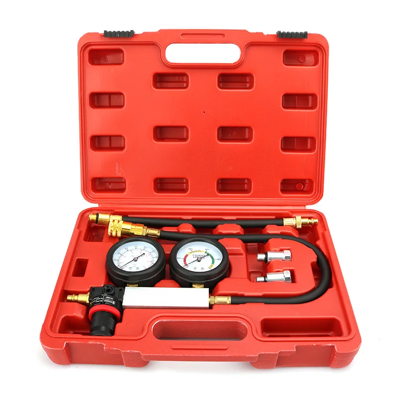 TU-21 Gasoline Engine Cylinder Compression Tester Leak Detector Tool Kit Cylinder Compression Leak Tester, Leak Detector