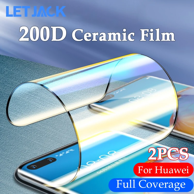 

2PCS Ceramic Soft Film for Huawei P50 P40 P30 P20 Pro Mate 20 Lite Nova 5T 7i P Smart Z 2019 2021 Y9S Y9A Y7A Screen Protecto